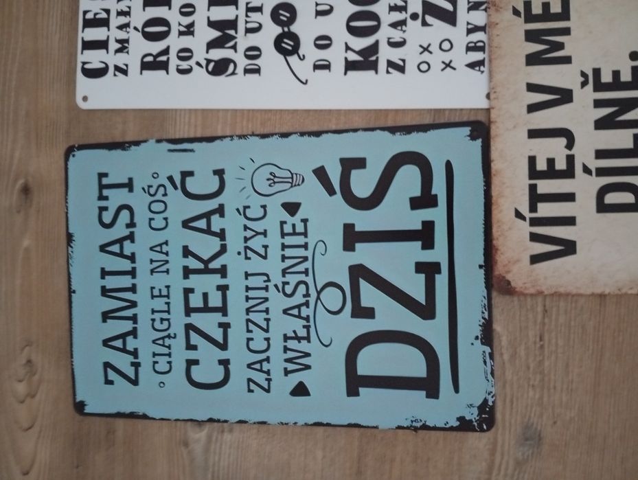 Tablica metalowa do powieszenia motto życiowe  20x30 cm