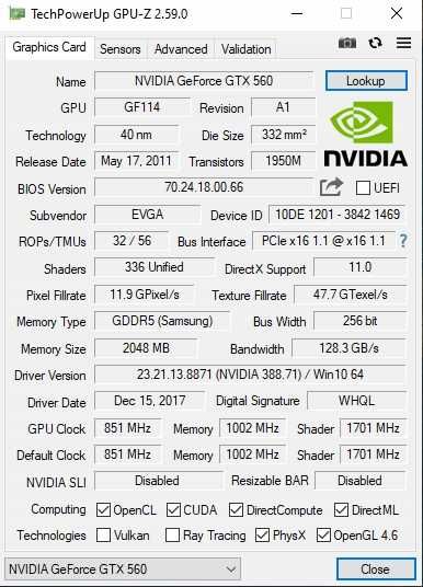 Karta graficzna 2gb ram evga nvidia geforce gtx 560 przerobiona