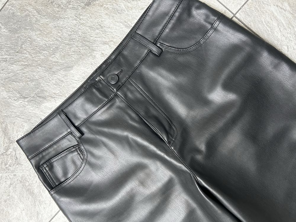 Spodnie skórzane wide leg Mango 38 święta