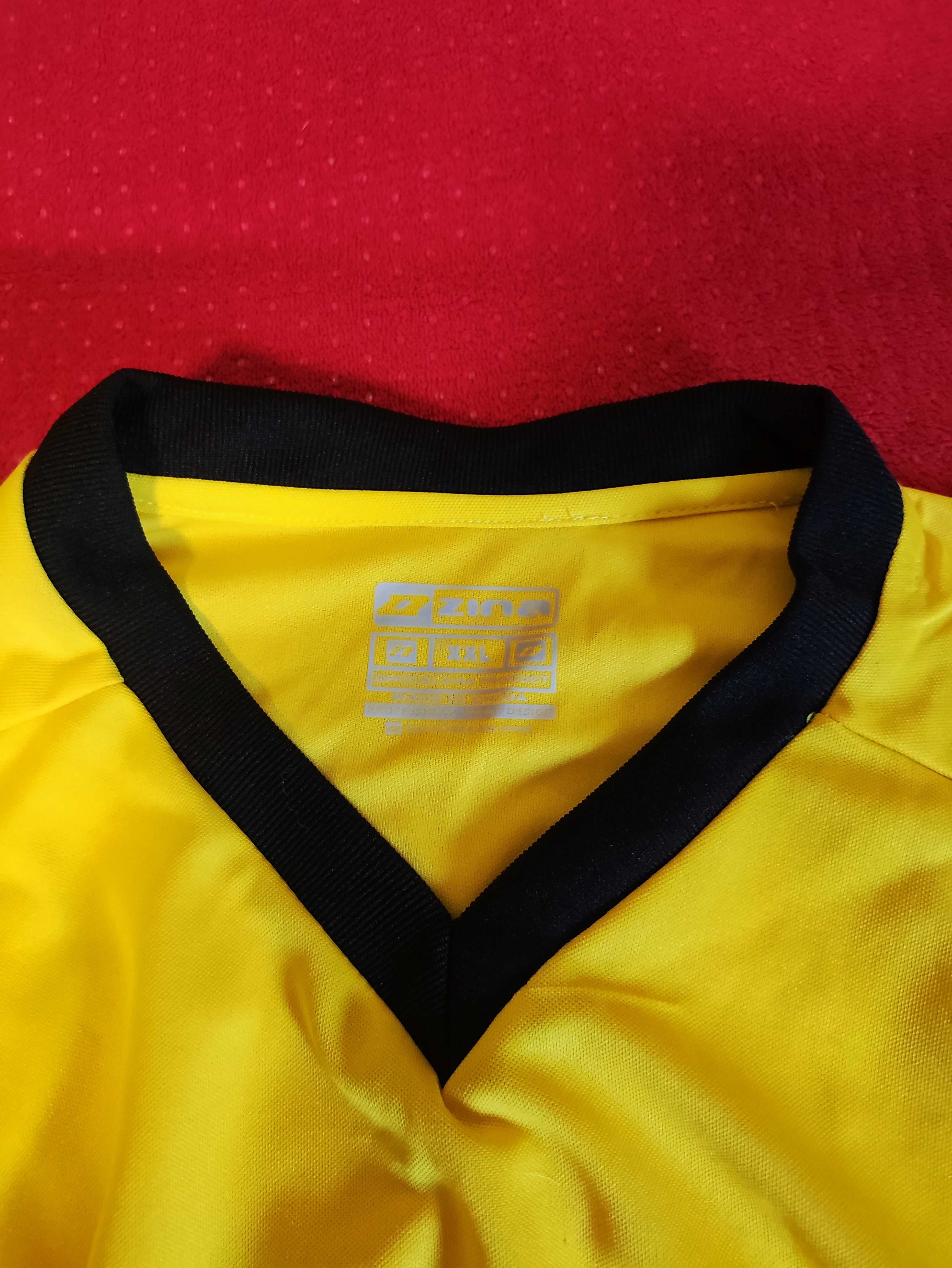 Koszulka Spodenki Zina Piłkarska sportowa żółta krótki rękaw t-shirt