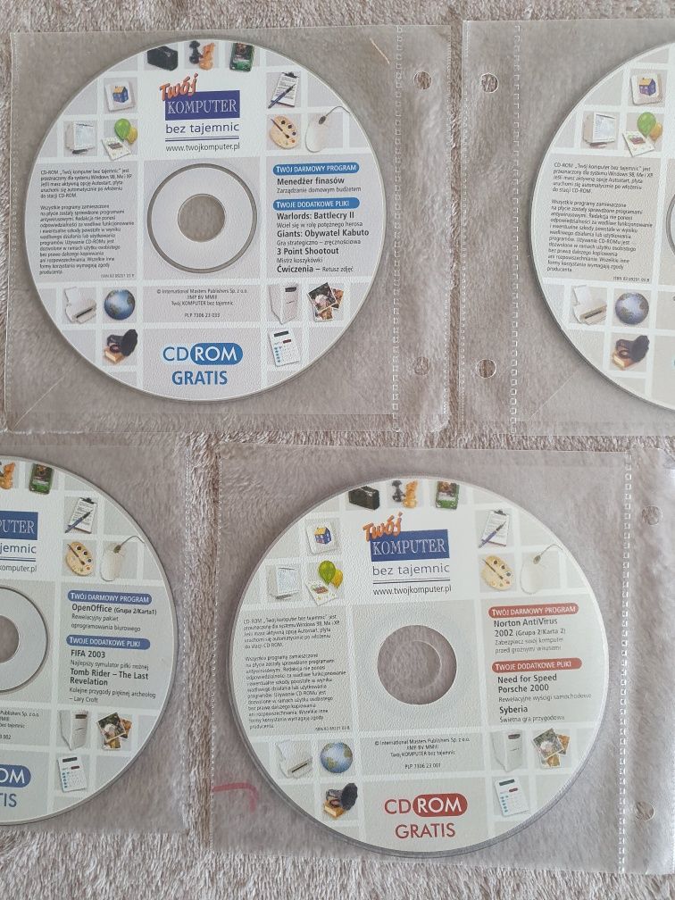 5x Płyta CD "Twój komputer Bez Tajemnic". Płyty Kolekcjonerskie!