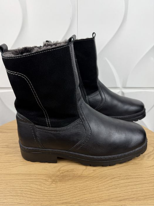 Чоловічі зимові чоботи черевики з натуральної шкіри/замши/хутро