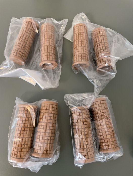 Punhos curtos Bicicleta creme/castanho