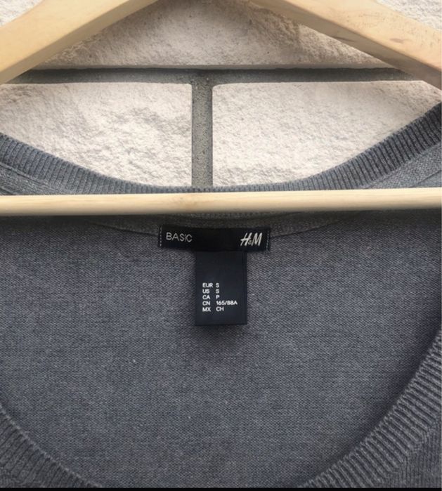 sukienka sweterkowa szara z długim rękawem rozm.S H&M Basic