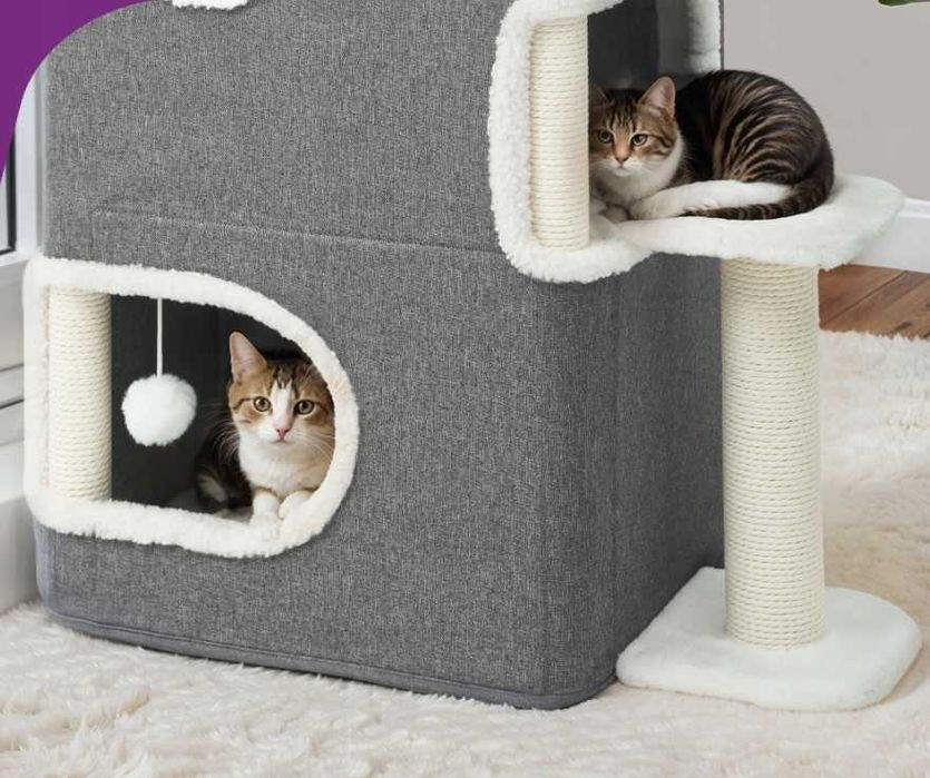 Кошачий домик 58×35×63 см – двухэтажная лежанка