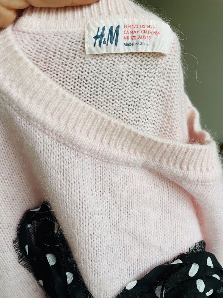 Sweterek H&M_podrowy róż_170 cm/ S