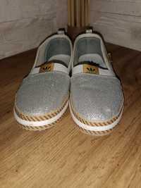 Espadryle srebrne adidas