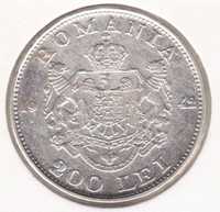 Монета 200 лей 1942 г. Румыния. Серебро.