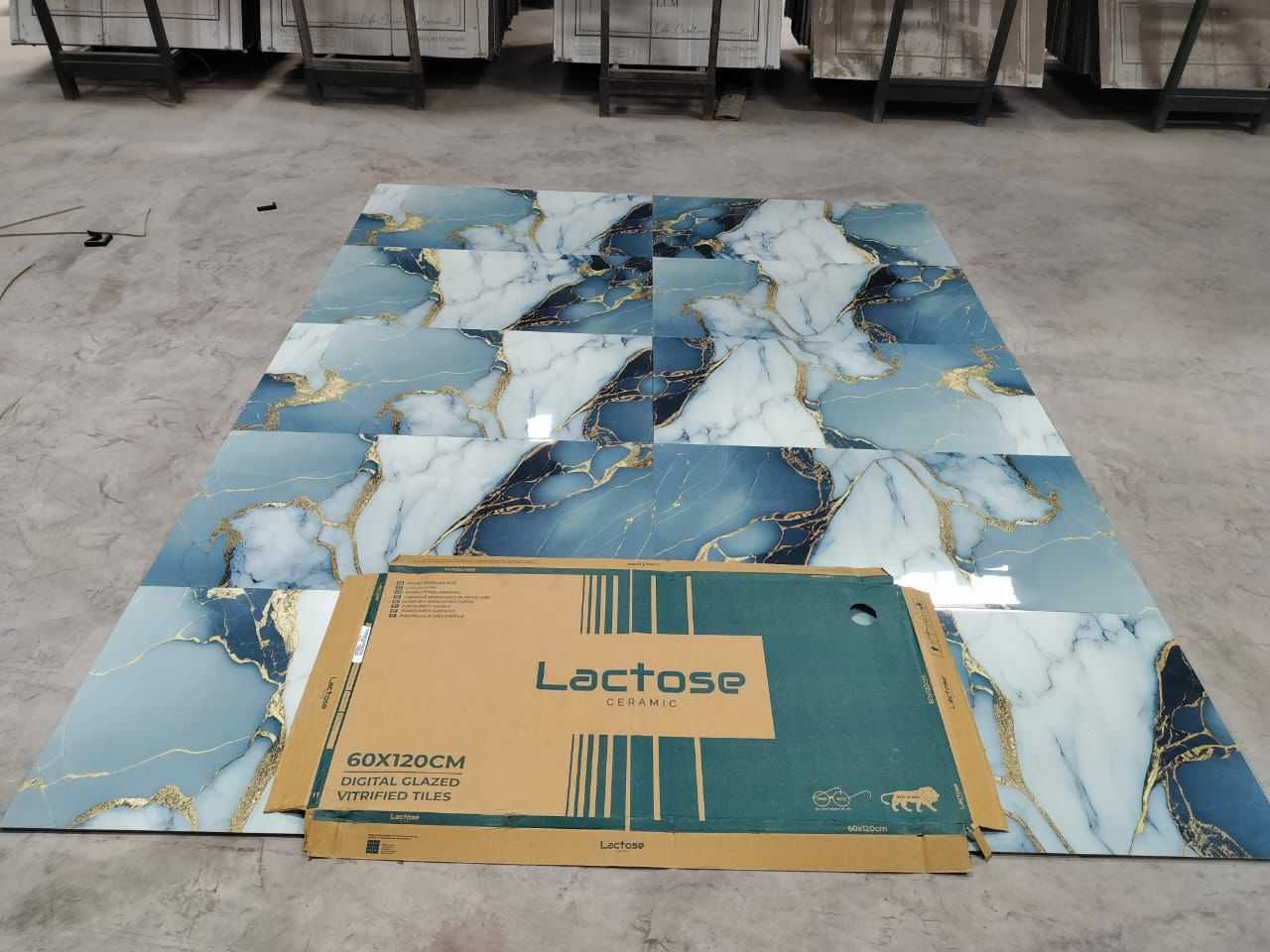 Gres polerowany 120x60 EFEKT ZŁOTA marmur błękit BLUE WYSOKI POŁYSK