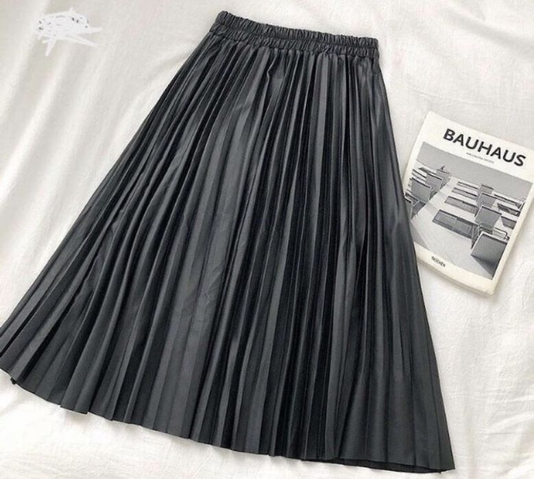 ОСТАННЯ Шкіряна юбка плісе