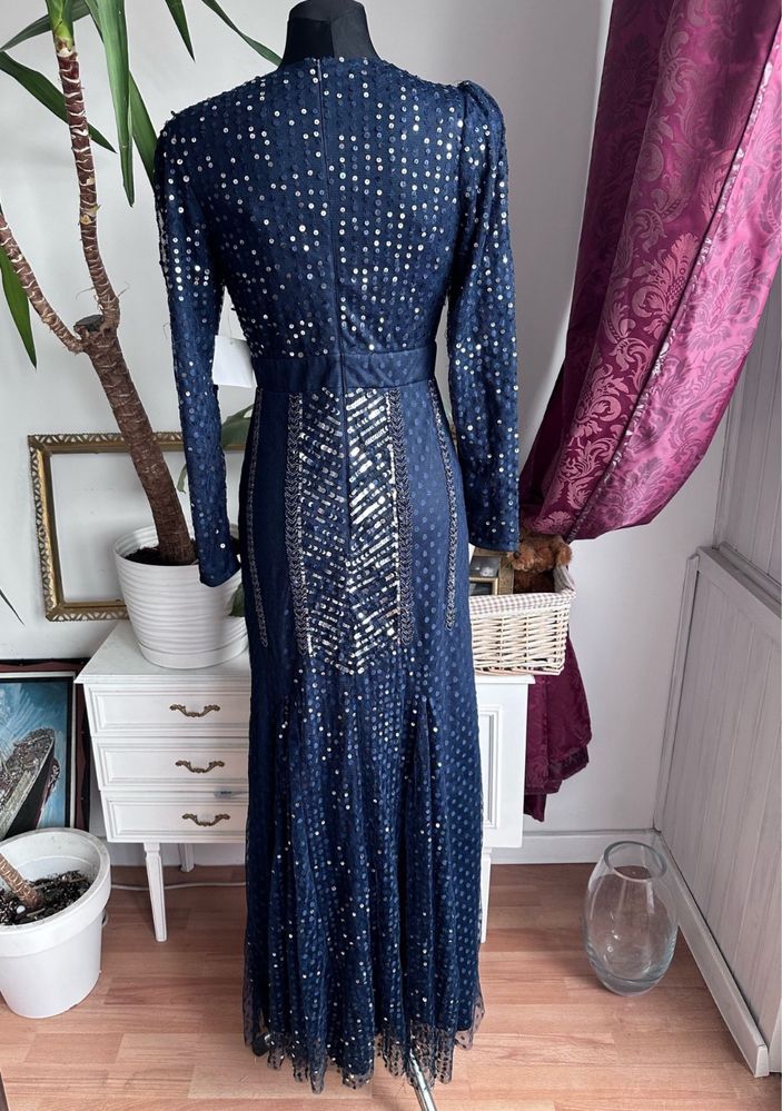 maya deluxe cekinowa sukienka tiulowa maxi s 36 m 38 L