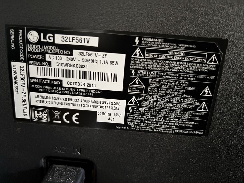 Telewizor LED LG 32 cale z pilotem przywieziony z Niemiec