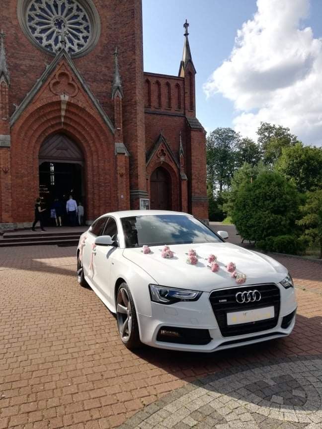 Auto do ślubu Audi A5 S-Line biała perła WOLNE TERMINY 2024
