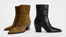 Козаки Zara 36 38 ковбойки zara ботінки ботильйони zara чорнікоричневі