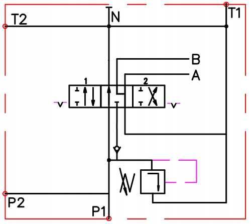 7/23 Rozdzielacz Hydrauliczny 1 SEKCJA 40L Z ZATRZASK NA SILNIK D8