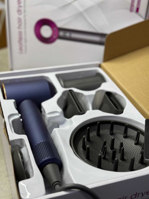 Фен 5в1 Super Hair Dryer  1600Вт Синій із золотим потужний догляд