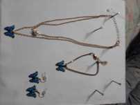 Conjunto fio, brincos e pulseira
