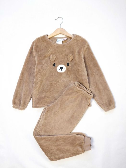 Ciepła polarowa chłopięca piżama pluszowy miś H&M 122-128