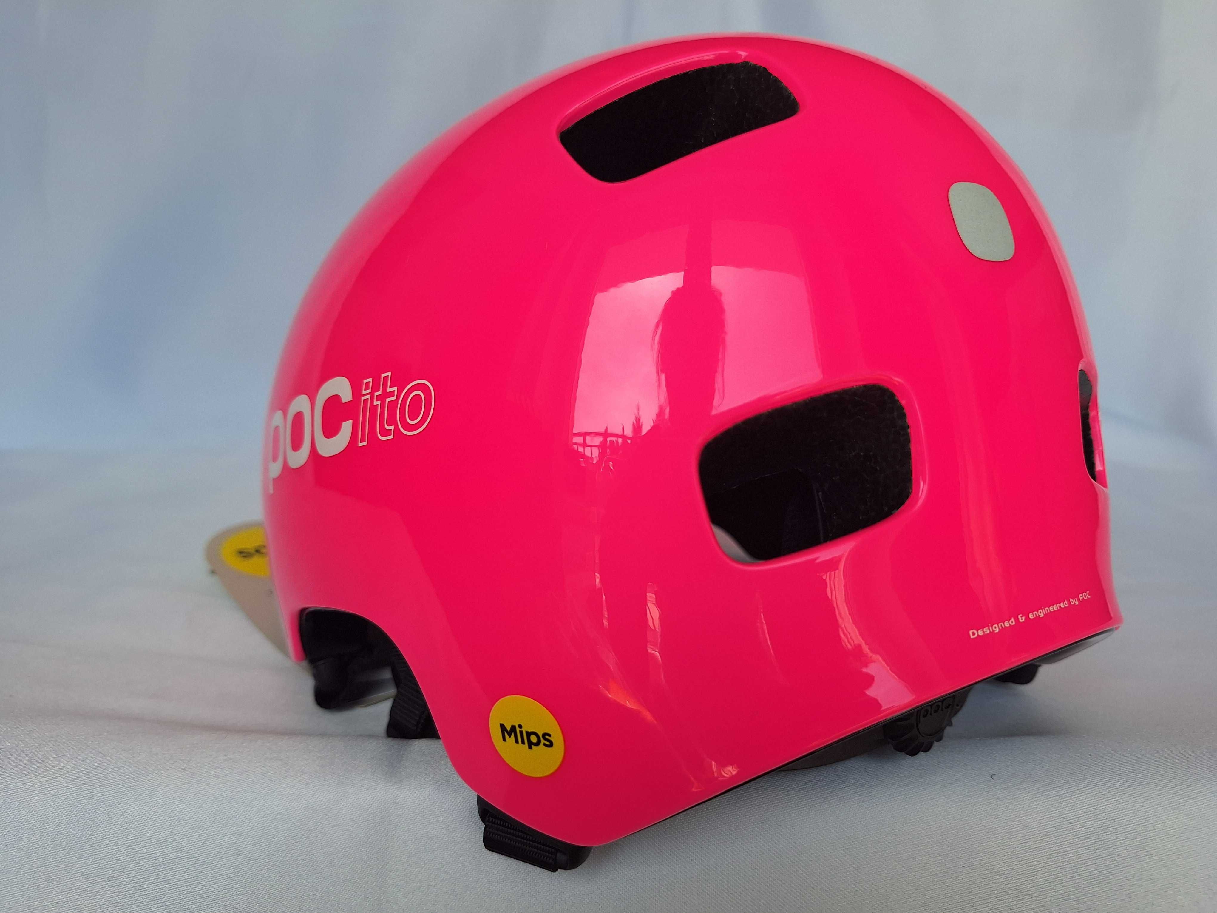 Kask rowerowy dziecięcy Pocito Crane Mips Fluorescent Pink M 55-58cm