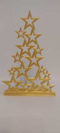 Choinka stojąca, drzewko świąteczne ozdoba świąteczna 19cm kolor złoty