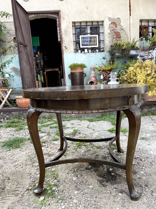 Stół okrągły drewniany antyk Duński