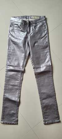 Spodnie srebrne skinny rozm. 36