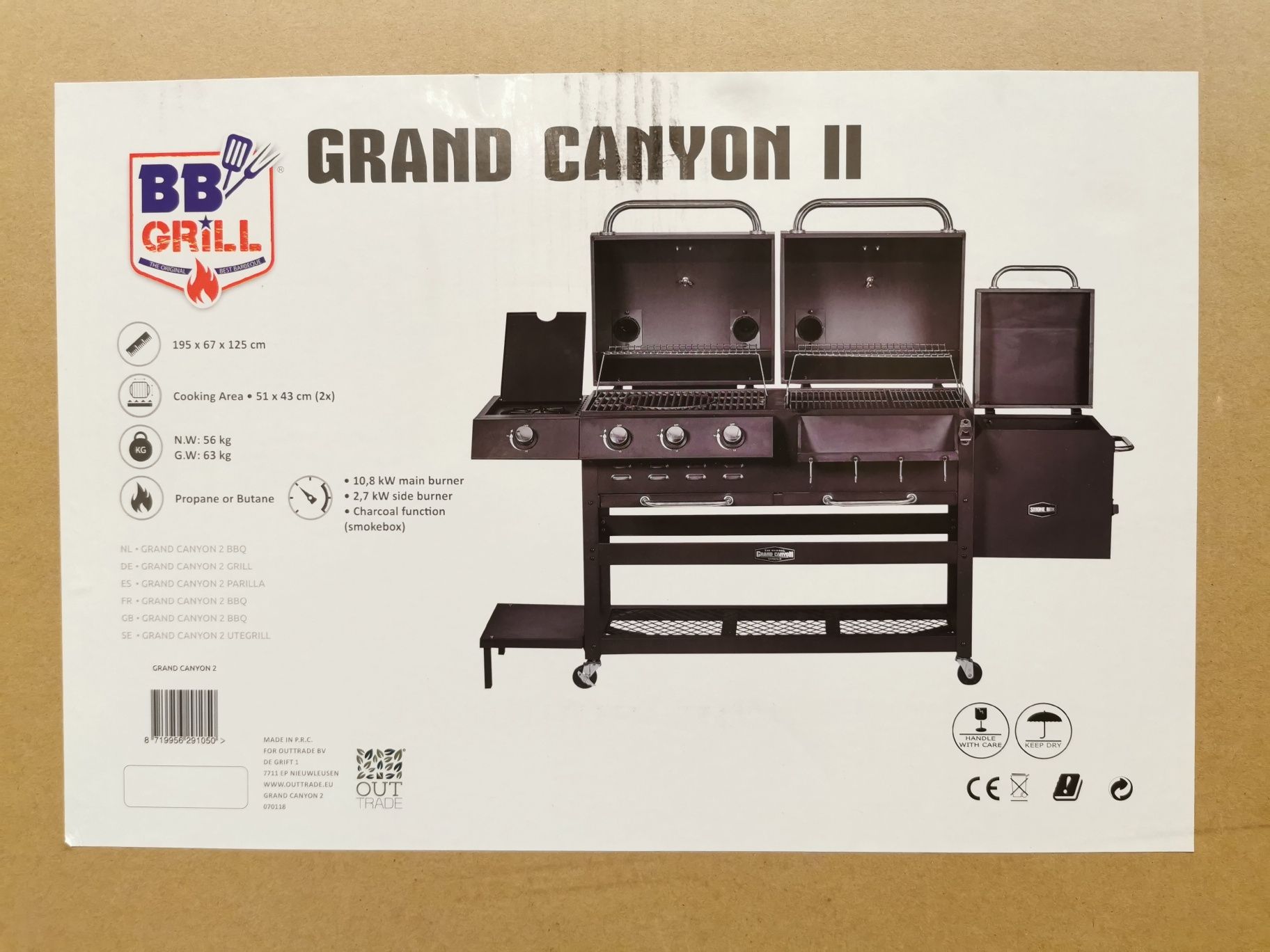Grill gazowo węglowy z wędzarnią. Grand Canyon 2 bbq NOWY