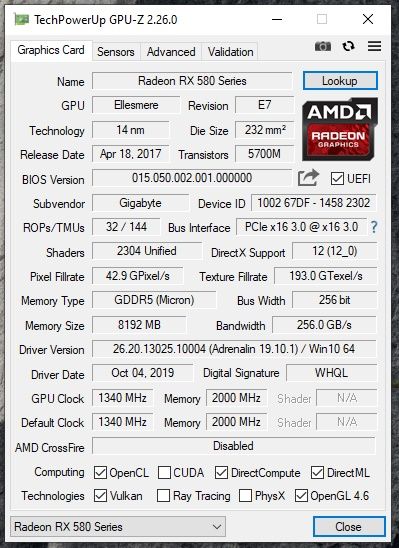 Відеокарта GIGABYTE AORUS RX 580 8GB