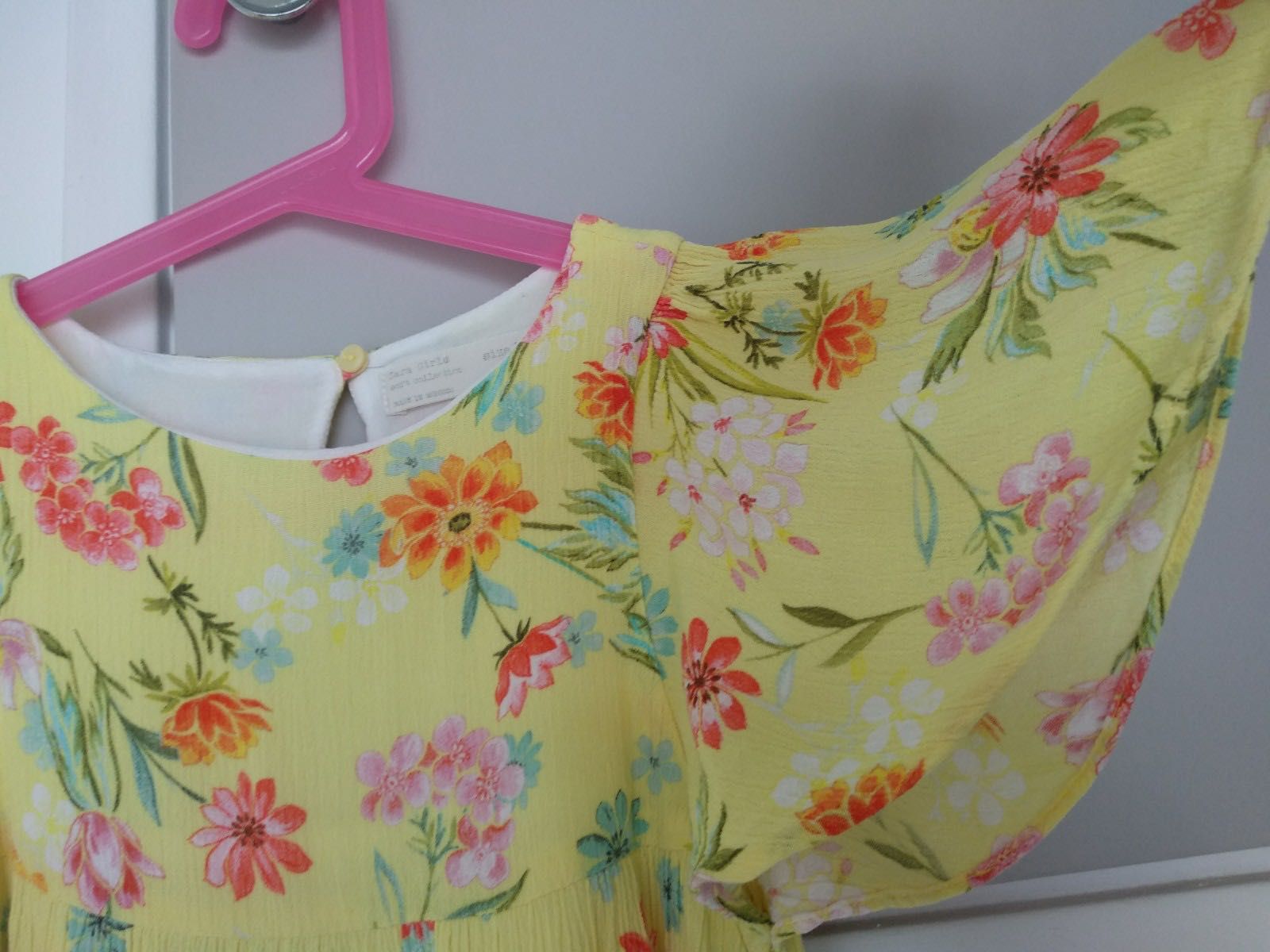 Vestido fluido com estampado floral, para menina, Zara, 5-7 anos