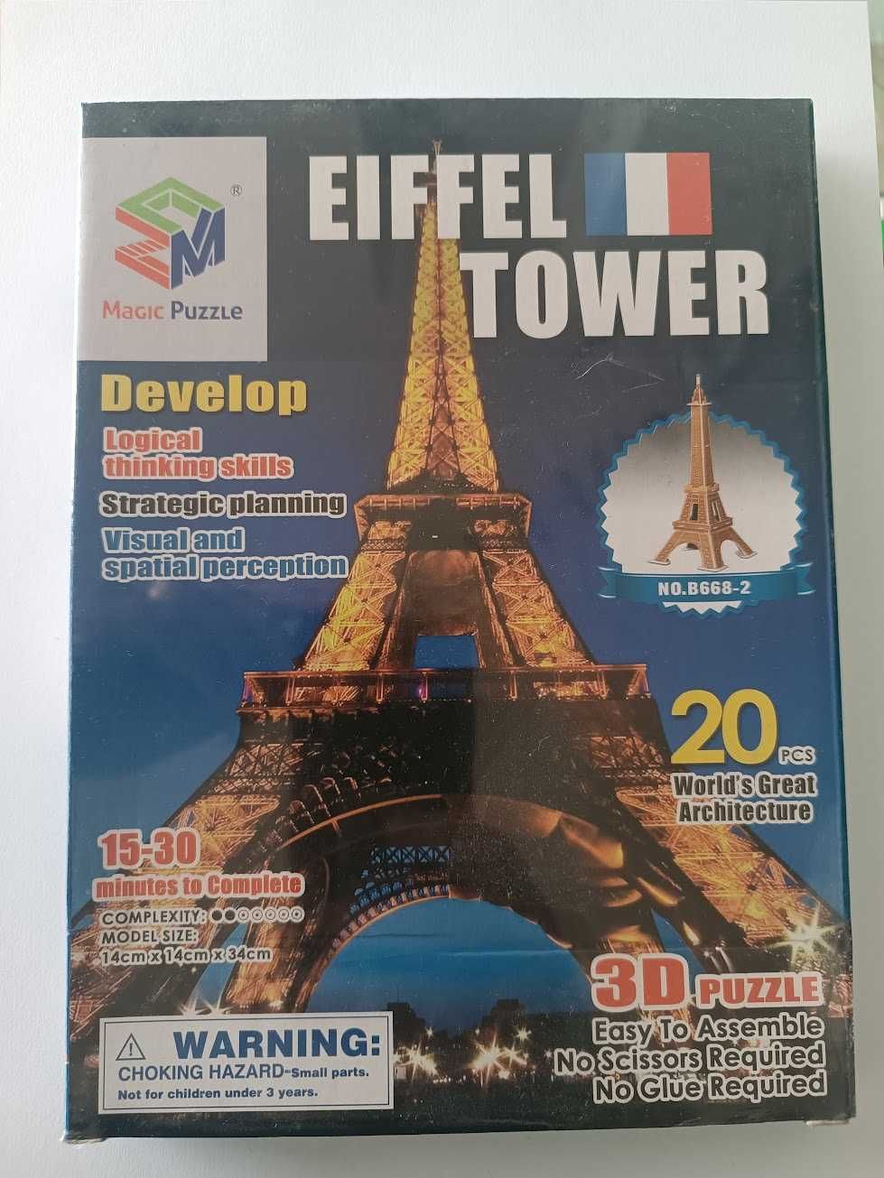 Novidade:Magic Puzzle Torre Eiffel 3D Puzzle 20 peças