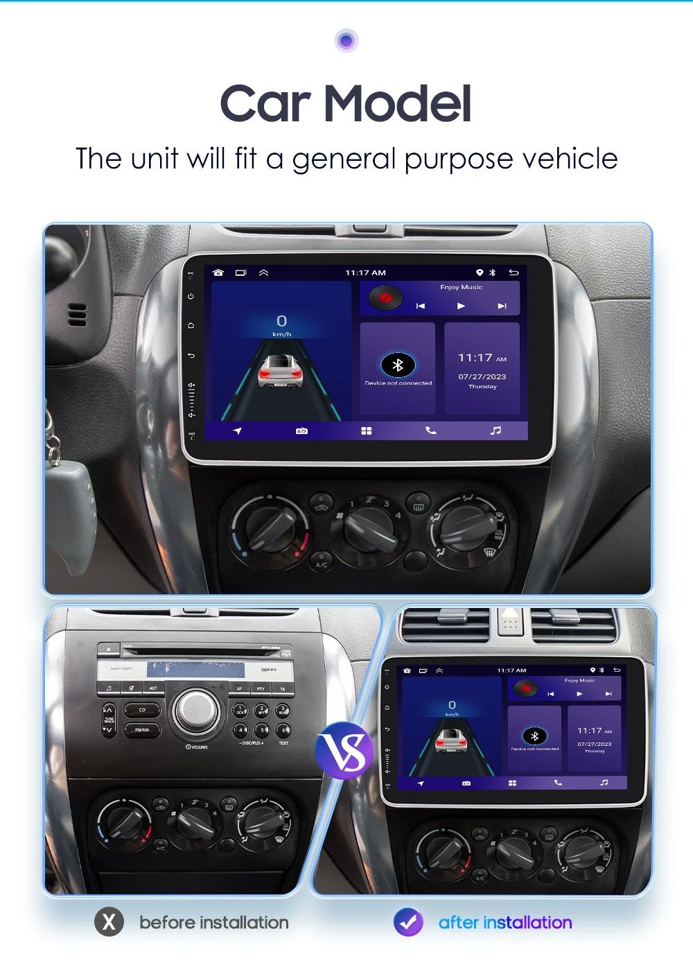 Radio Samochodowe 1DIN Android Carplay 2/32GB WIFI,GPS