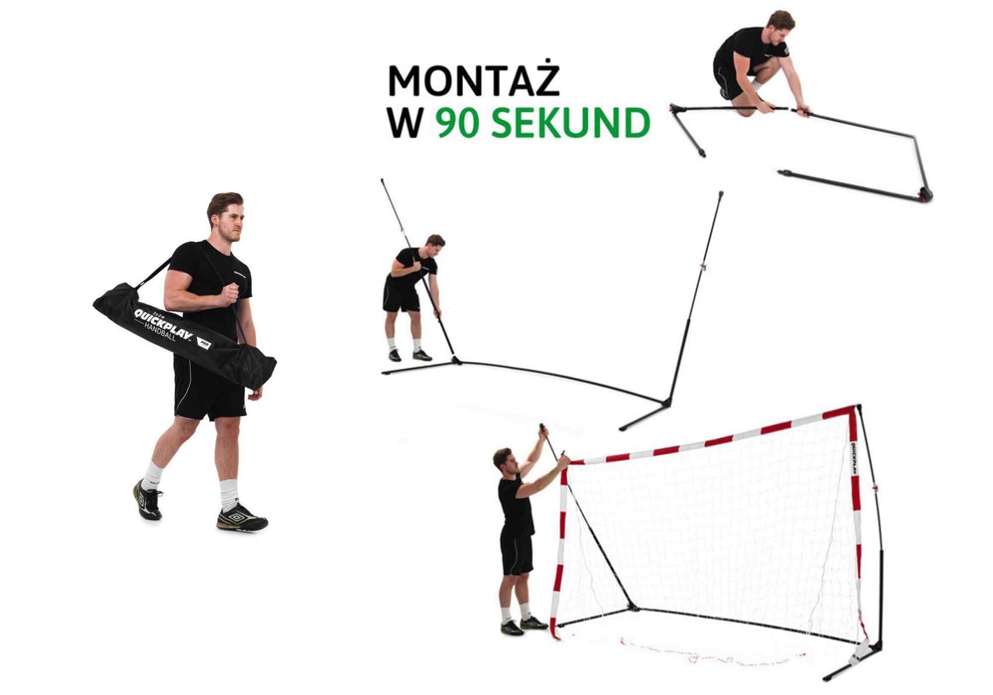 Bramka do piłki ręcznej Quickplay SKŁADANA handball Junior 2,4x1,7m