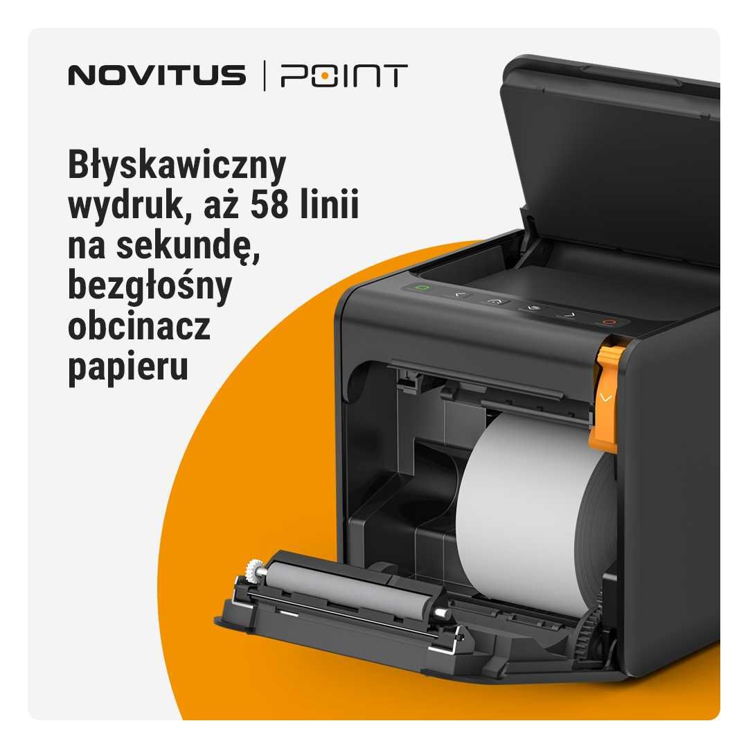 Drukarka fiskalna  NOVITUS POINT 3" 80mm czarna LAN WIFI E-PARAGONY