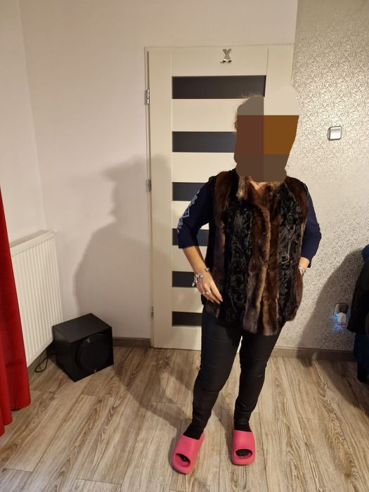 Kamizelka karakuła z norka