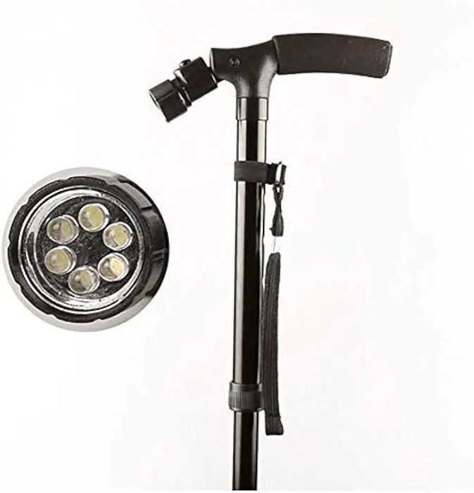 Laska składana z latarką led B555