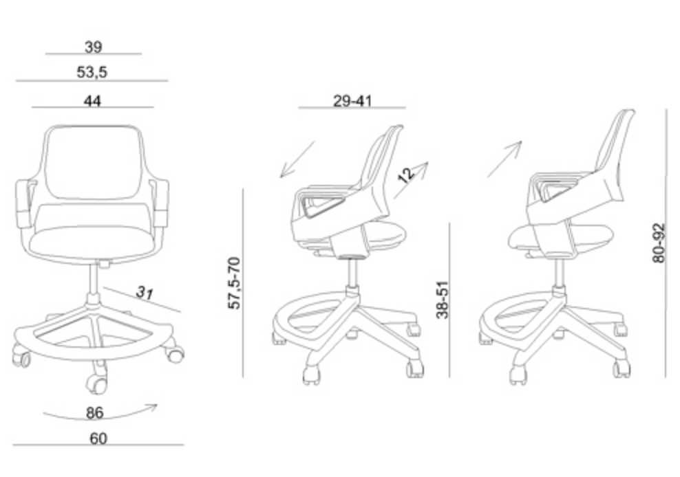 Fotel ergonomiczny dla dziecka ROOKEE MAGENTA Unique