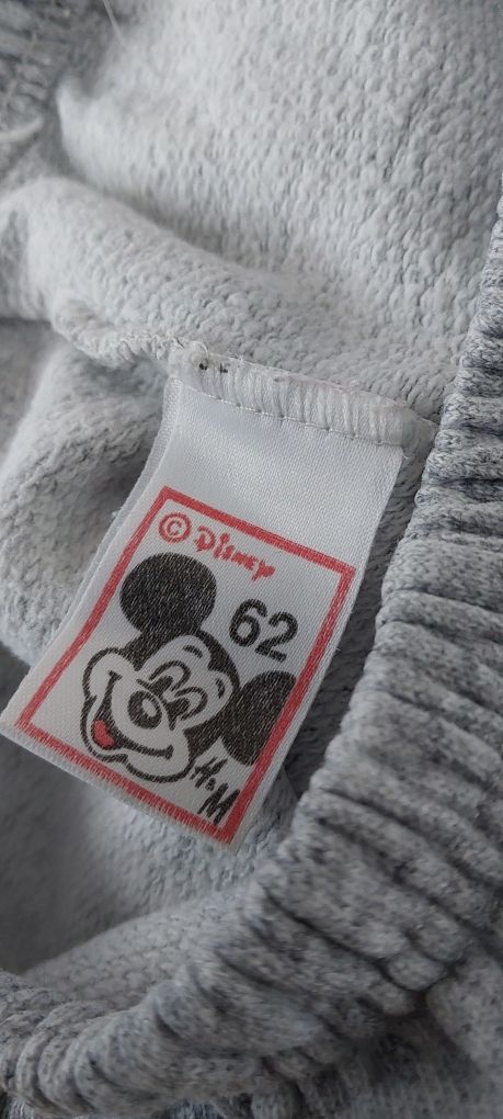 Spodnie dresowe z myszą micky dresy szare 62 H&M