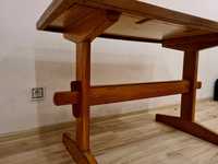 Klasyczny stolik ława kawowa, drewniany, stół styl PRL ciężki masywny