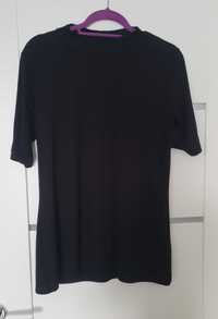 Czarna bluzka ze stójką z lejącej wiskozy roz. XL
