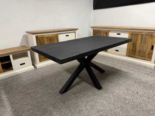 Wyjatkowy Stół do jadalni styl LOFT Black on Black F-Vat