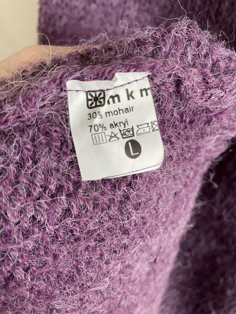 Pulower sweter S fioletowy moherowy