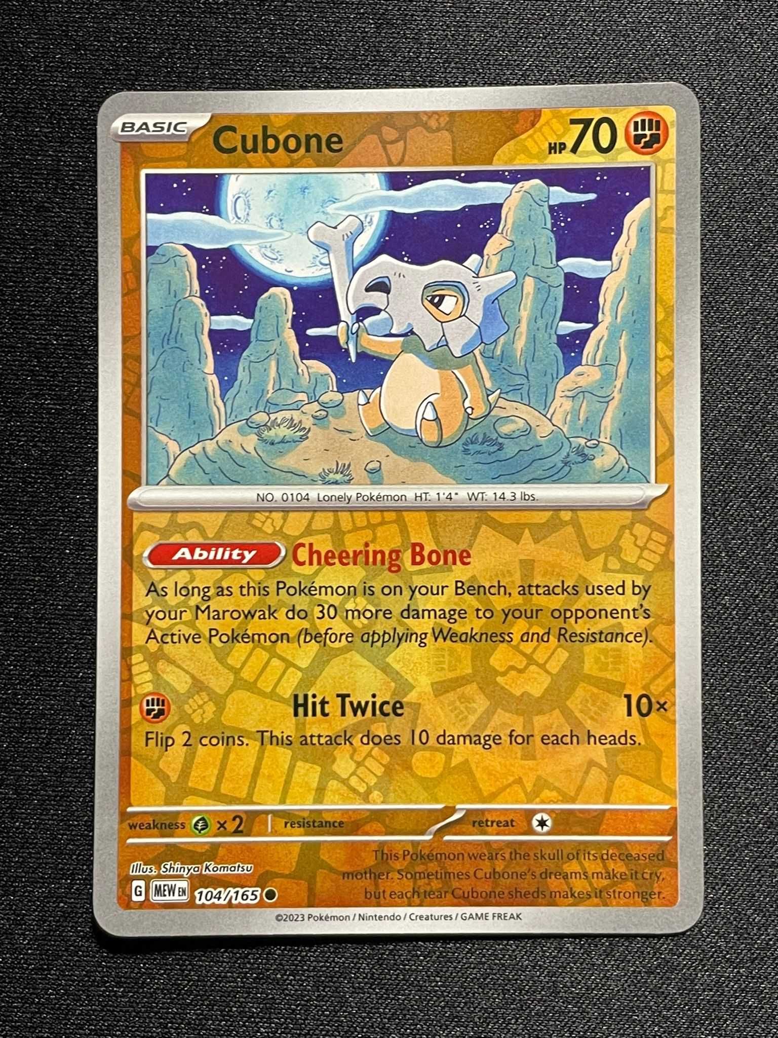 Carta Pokémon Cubone 104/165 Scarlet & Violet 151