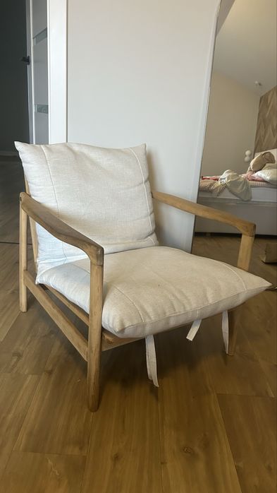 Fotel drewniany prl kolor debowy westwing