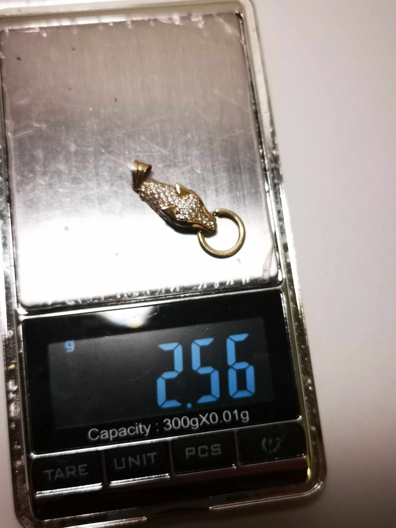 piękna pantera, złoty wisiorek, kot, puma, zawieszka,  złoto 585