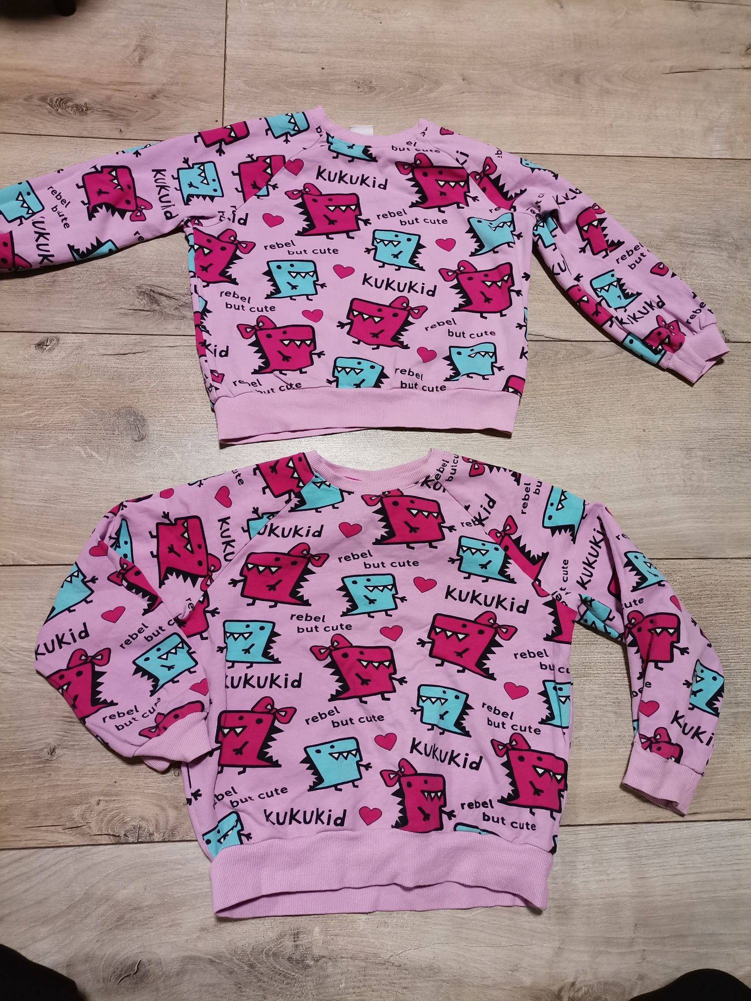 Bluza lub bluzy dla bliźniaczek sióstr rebel but cute kukukids 128 lub