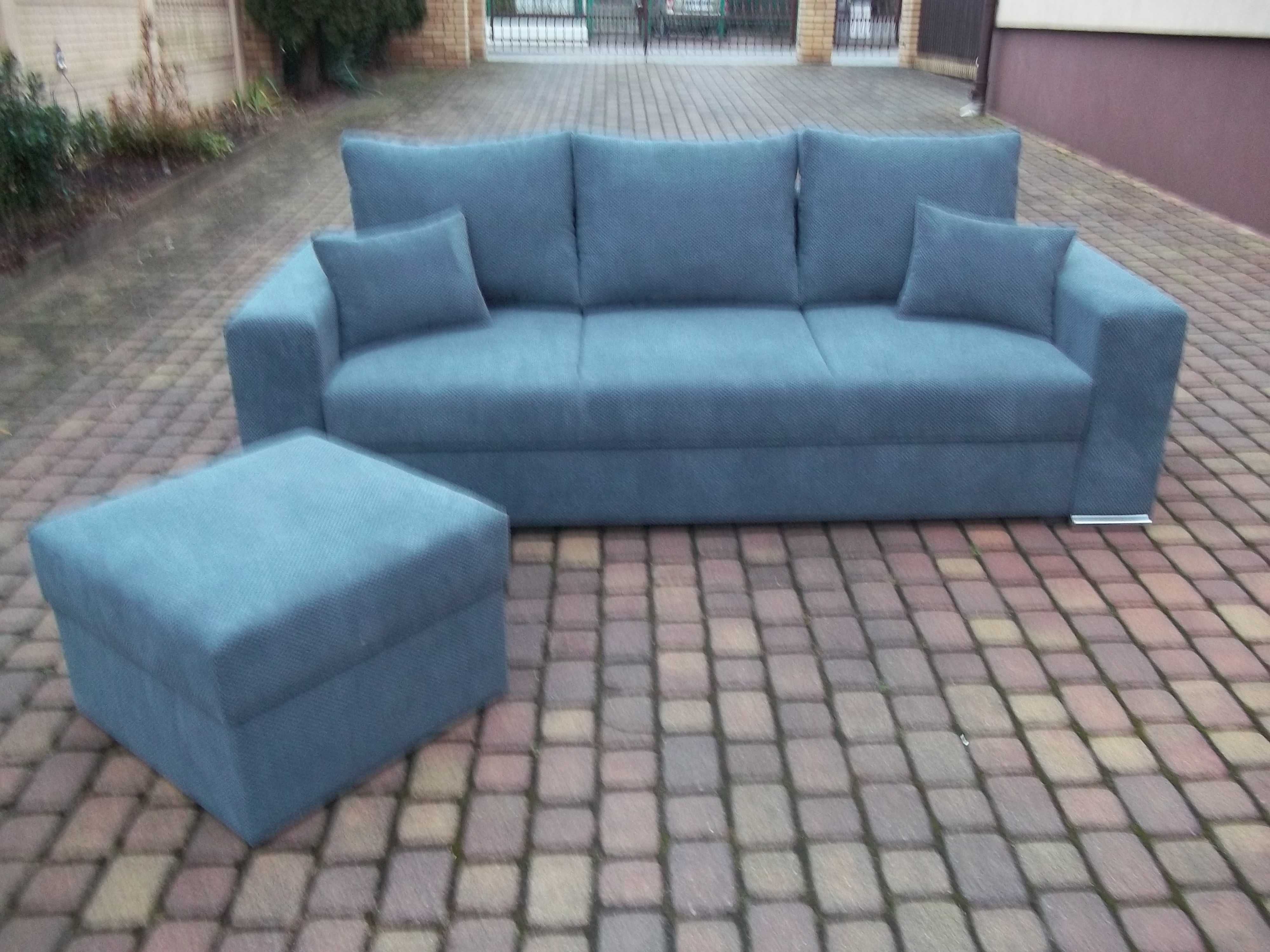 Sofa/kanapa+dostawiana pufa/narożnik-sprężyny bonel/szeroka pow spania