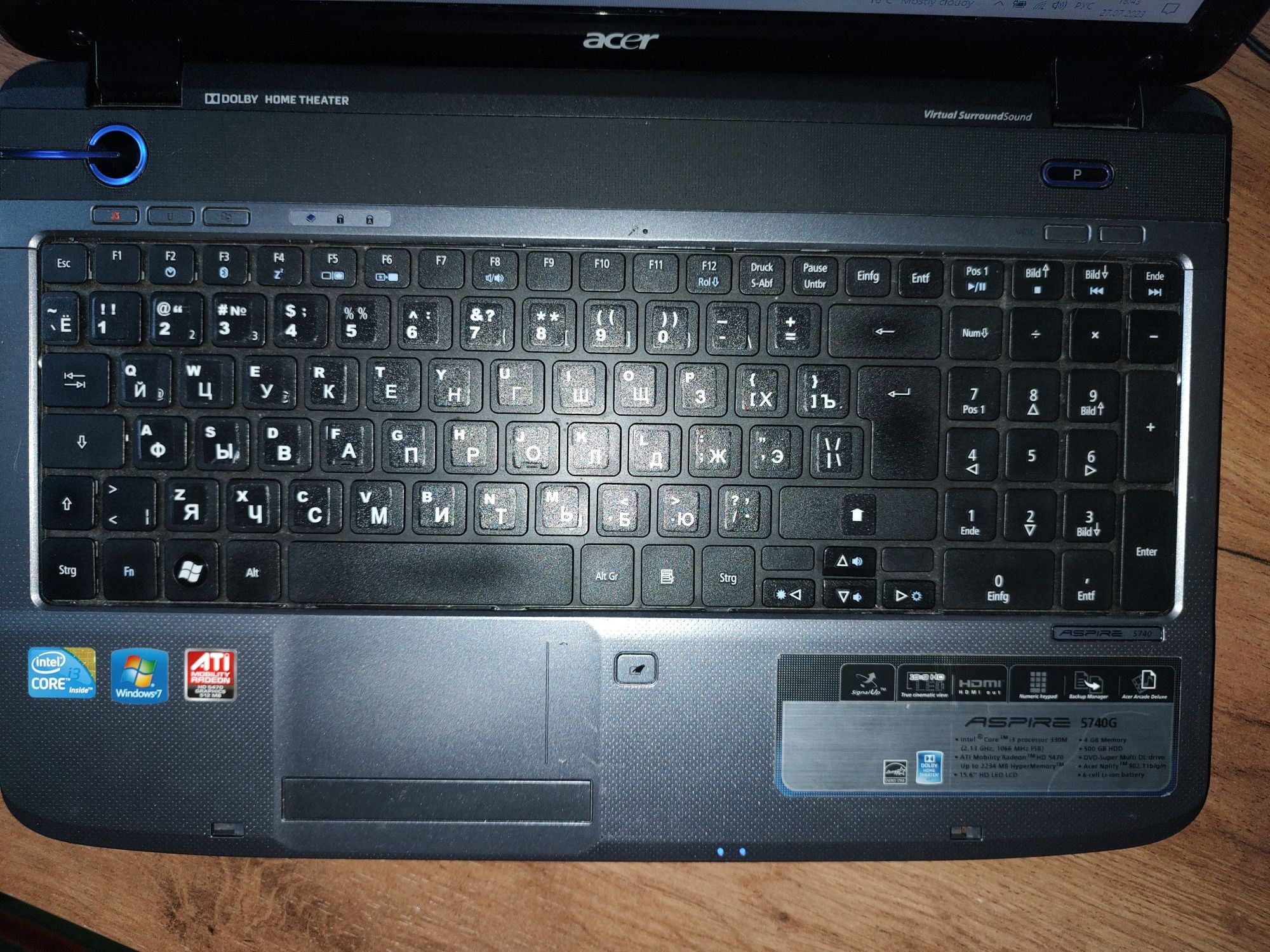 Ноутбук Acer aspire 5740G