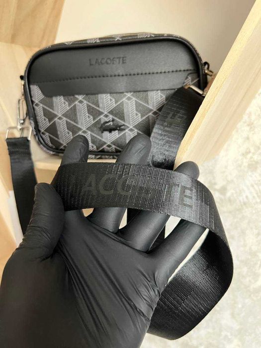 Чоловіча Сумка месенджер через плече Lacoste monogram