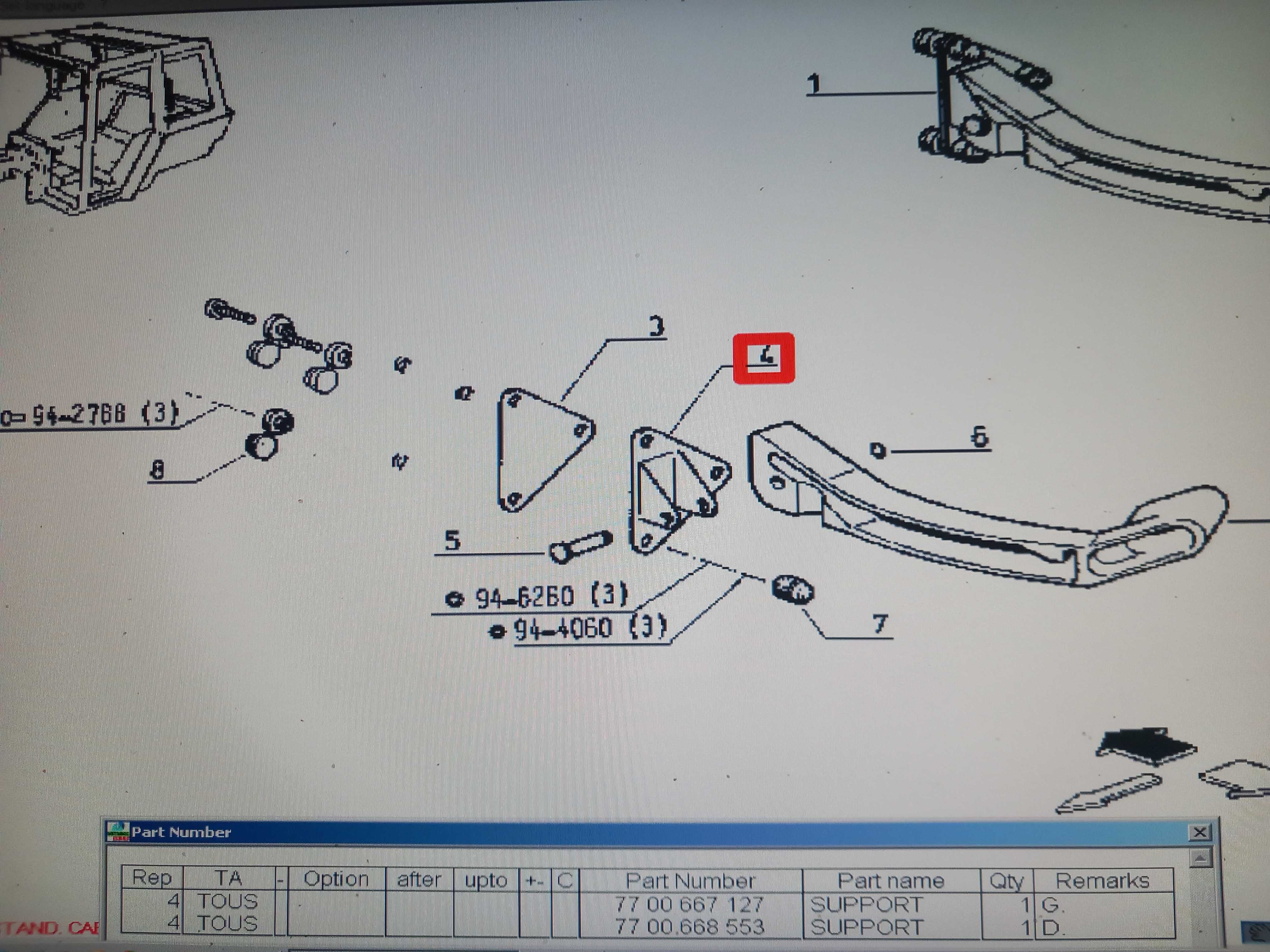 Uchwyt klamki szyby bocznej lewej RENAULT seria TX TS TZ TL