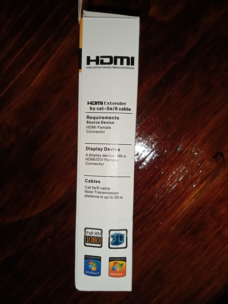 Адаптер для продовження HDMI  мережевим кабелем до 30 м.